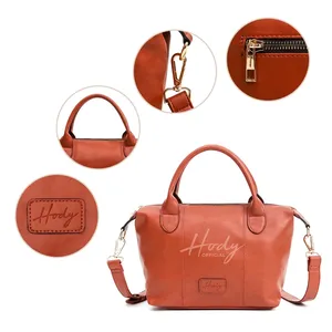 Sac à bandoulière Hody pour femme en cuir microfibre imperméable de 7 pouces, marron, fermeture minimaliste à cadenas, poignée unique, utilisation quotidienne toutes saisons - Product Image 5