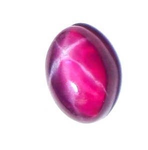 Rubis étoilé transparent ovale 5x7 mm 1 carat, cabochon poli créé en laboratoire avec effet étoile à 6 branches pour la fabrication de bijoux - Product Image 2