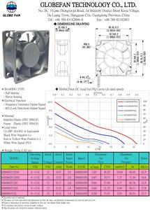 Ventilador de Alta Velocidad GLOBEFAN DC 12V, 60*60*25mm, Plástico, Disipador de Calor, Rodamiento de Bolas, Control de Velocidad PWM 0.85-4.05, Vida Útil de 100000 Horas - Product Image 5