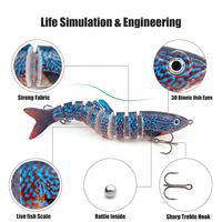 Vente en gros usine Leurre de pêche coulant artificiel rigide crankbait 12 cm 16 g 8 sections pour eau douce et eau de mer, accessoires de pêche