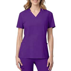 Conjunto de Uniformes Médicos Unisex: Blusa Quirúrgica con Cuello en V y Ajuste Elástico, Pantalones Jogger, Multibolsillos, Tela de Lona, Sin Costuras, con Protección Contra Agujas - Product Image 6