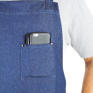 Classic Denim <b>Bib</b> <b>Apron</b> With Pockets Durable Workwear For Cooking Professional Grade Chef <b>Apron</b> for Kitchen - Product Image 6
