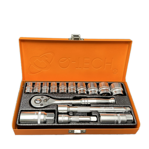 Industrial 16 Pcs 3/8" Metric DIY Grade Socket Set Customizable OEM Support Square Spiny Wheel Ratchet Wrench Automotive <b>CR</b>-V - Product Image 1