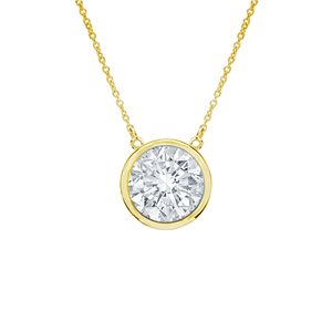 0.20 กะรัต จี้เพชรทรงกลมเจียระไนแบบเบรลลิออน ขอบทอง 14K ชุบโรเดียม สไตล์มินิมอล สำหรับทุกเพศ ใส่ได้ทุกวัน - Product Image 1