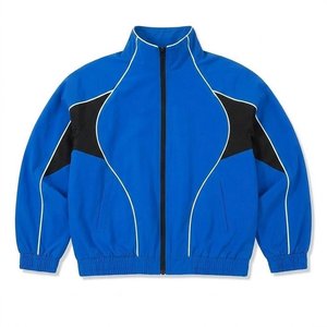 Nuevas llegadas: Conjunto de chaqueta cortavientos de nailon azul para hombre con logotipo personalizado y pantalones para verano, conjunto de secado rápido, ropa urbana, chaquetas con cremallera. - Product Image 2