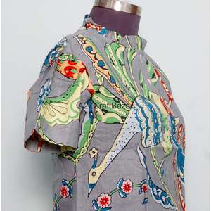 Camiseta de Punto Hecha a Mano 100% Algodón, Estilo Coreano, para Mujer, Verano/Primavera, Informal de Oficina, Transpirable, Manga Larga, Cuello Redondo, Estampado Floral, Moderna - Product Image 5