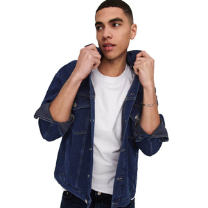 DAIZEN STAR Men's Dark Blue Denim Jacket Button Closure Casual Style Regular Fit 100% Cotton Woven Fabric Eco-Friendly Windproof - Product Image 4