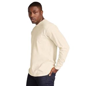 Camiseta de manga larga con cuello redondo para hombre, elástica, de algodón suave, básica, de fibra de bambú, cómoda, con logotipo y diseño personalizados. - Product Image 5
