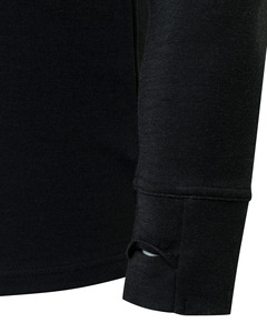 Sudadera con Capucha Negra para Hombre, Manga Larga, con Bolsillo con Cremallera en el Pecho, Tejido Transpirable de Poliéster, Corte Casual, para Otoño - Product Image 4