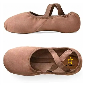 Zapatos de ballet suaves MBAANI para mujer, calzado plano para entrenamiento de danza, parte superior de algodón, suela de goma, zapatos de ballet para mujer - Product Image 5