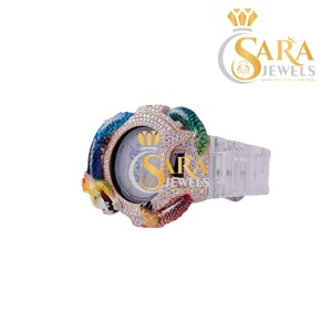 Montre de luxe de qualité supérieure en or et diamant moissanite avec bracelet en caoutchouc – Événements disponibles pour l'exportation – Prix compétitif - Product Image 3