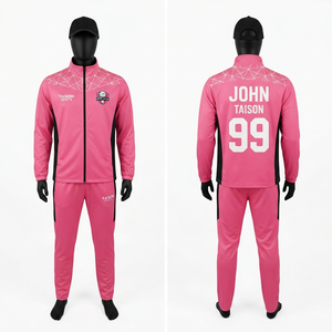 Survêtement de netball en polyester interlock premium 280 GSM, rouge et noir avec panneau contrastant, logo personnalisé par sublimation - Product Image 5