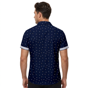 เสื้อเชิ้ตแขนสั้นลายจุดสำหรับผู้ชาย ปกคอปก ทรงปกติ ผ้าฝ้าย 100% ระบายอากาศได้ดี เหมาะสำหรับใส่ในฤดูร้อน ลายทาง - Product Image 5