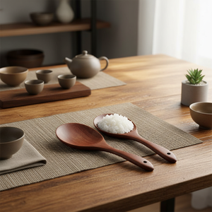 Juego de Cucharas Grandes de Madera Estilo Bohemio para Servir, Utensilios de Cocina Ecológicos para el Hogar, Restaurantes y Servicios de Catering - Product Image 5