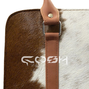 Bolso tote de cuero con pelo de vaca para mujer - Product Image 6
