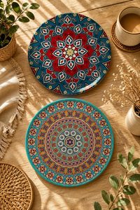 Arte de impresión tradicional moderno para posavasos de taza de té hechos a mano, para decoración del hogar y restaurantes, a precio de Target por UO INDIA - Product Image 6