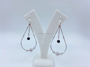 ต่างหูเงินสเตอร์ลิงแท้วินเทจสีขาวคลาสสิกของผู้หญิงทำด้วยมือเครื่องประดับชุบทองราคาที่ดีที่สุดสำหรับงานแต่งงานของขวัญ - Product Image 2