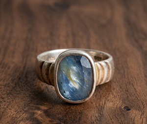 Natural Oval Shape Blue Sapphire Certified Vintage 925 <b>Solid</b> Sterling <b>Silver</b> Handmade Ring Birthstone Jewelry for Wholesale - Product Image 5