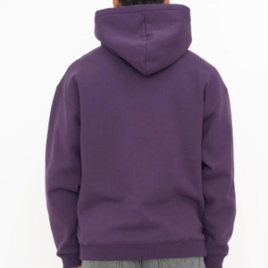 Sudadera con capucha morada para hombre, corte regular, color sólido, informal, tejida, para otoño - Product Image 2