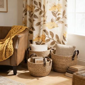 Panier de rangement rond en rotin, tissé à la main, pour la lessive, les jouets, usage domestique, vente en gros, fabrication sur mesure OEM par KingCraftViet - Product Image 5