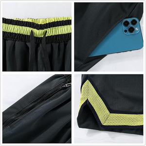Serie Apex-Pro: Pantalones Cortos Deportivos de Alto Rendimiento Triple-Threat en Gris Stealth, Azul Marino y Rojo Carmesí - Product Image 3