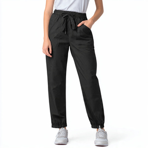Premium Quality 100% Cotton Breathable Comfortable Knitted Hospital <b>Scrubs</b> Pants Elastic Waist Customized Color & Logo - Product Image 5