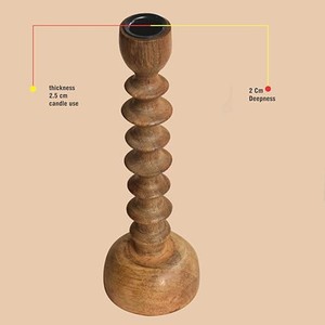 เชิงเทียนไม้ซอลแบบชนบท5เสาแบบยึดได้-ช่างฝีมือขายส่ง - Product Image 6