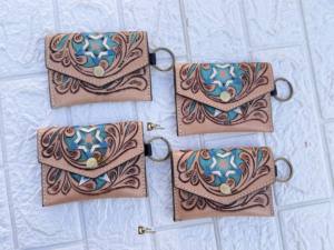 Porte-monnaie en cuir occidental sculpté à la main, best-seller, élégant, multi-usages, petite taille, pour femmes - Product Image 2