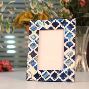 Premium Wooden Blue Photo Frame | Decorative <b>Picture</b> Frame with Tabletop Stand <b>for</b> Home Office Bedroom <b>Living</b> <b>Room</b> Decor - Product Image 3