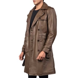 Luxury <b>Leather</b> <b>Trench</b> <b>Coats</b> - Product Image 3
