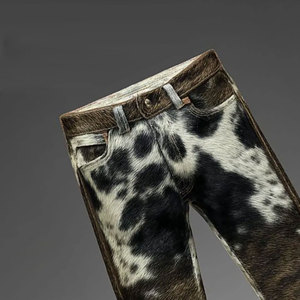 Pantalones de cuero estilo occidental para hombre con estampado de vaca en venta. Pantalones de cuero para hombre de la mejor calidad. Personalización directa de fábrica disponible. - Product Image 6