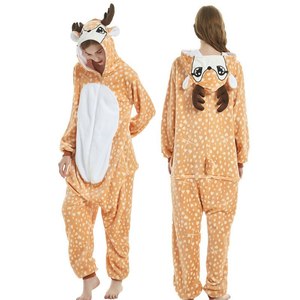 Women Fleece Hooded <b>Onesie</b> Full Length Cartoon Print <b>Onesie</b> Zipper Fly Loose Fit Pajamas Winter Cozy <b>Onesie</b> Loungewear - Product Image 5