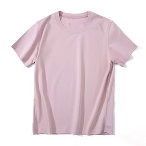 Camiseta de Secado Rápido para Mujer, Transpirable, de Manga Corta, Color Sólido, Informal, para el Verano, Venta al Por Mayor - Product Image 4
