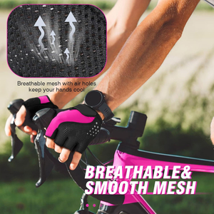 Gants de cyclisme d'été personnalisables pour VTT et vélo de route, ajustables, respirants, rembourrés, demi-doigts, unisexe, avec fermeture auto-agrippante - Product Image 4