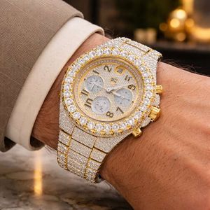 Reloj de Diamantes Moissanite VVS de Alta Calidad con Movimiento ETA, Reloj Mecánico de Acero Inoxidable en Oro Blanco y Amarillo, Estilo HipHop - Product Image 1