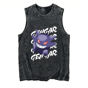 Camiseta sin mangas para hombre 2026, transpirable, de punto, informal, oversize, estilo vintage lavado, con estampado de anime, ecológica, de secado rápido, cuello redondo, para yoga, deportes y verano - Product Image 3