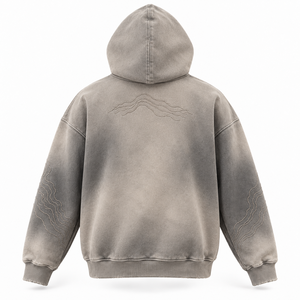 Sweat-shirt à capuche surdimensionné vintage pour homme en molleton bouclette, décontracté, pour l'automne, avec broderie, poche, respirant, 100% coton - Product Image 6