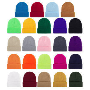 Gorro de Punto Acrílico de Color Sólido Unisex, Gorro de Invierno Informal para Adultos, Circunferencia de Cabeza de 56-58 cm - Product Image 2