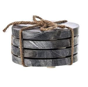 Sous-verres en marbre de qualité supérieure, extra épais, de forme ronde, noirs, à double teinte, pour la décoration de la maison, tapis et supports - Product Image 1