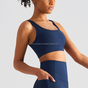 Conjunto de gimnasio de ropa deportiva de yoga sin costuras ligero para mujer-Opciones personalizadas Sujetador deportivo transpirable y camiseta sin mangas al por mayor - Product Image 5