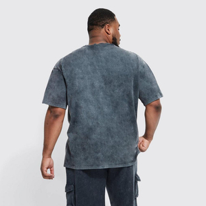 High Quality Acid Wash Vintage Men's T-<b>Shirt</b> with Custom Logo <b>100</b>% <b>Polyester</b>/Cotton Quick Dry Breathable Loose Fit Eco-Friendly - Product Image 3