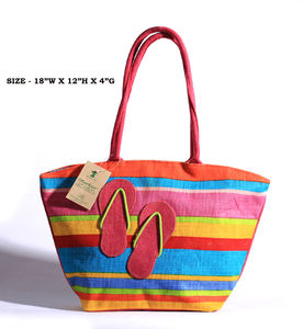 Sac à bandoulière en jute EcoStyle fabriqué en Inde, avec une poignée confortable, sac à main de marché - Product Image 3