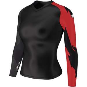 Rashguard personnalisé pour femmes, protection UV, col en V, camouflage, manches longues, coupe ajustée, MMA, pour la remise en forme et un usage décontracté, vêtements de sport de gym - Product Image 4