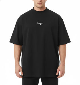 T-shirt oversize pour homme 250 g/m², style streetwear hip-hop vintage, délavé à l'acide, coupe ample, logo personnalisé, 100 % coton - Product Image 5