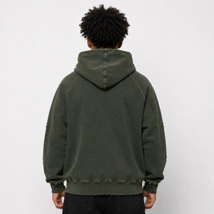Sweat à capuche en molleton pour homme, effet vieilli, intérieur doux et chaud, finition délavée vintage, design durable, coupe confortable, idéal pour l'hiver et les occasions décontractées - Product Image 6