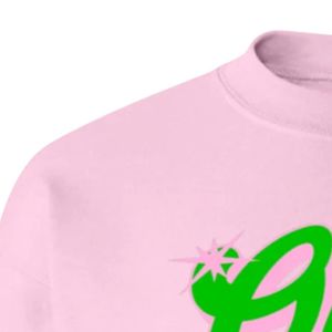 เสื้อสเวตเชิ้ตคอกลมพิมพ์ลาย Pink One Nine Oh Eight แขนยาว ปลายแขนจั๊มพ์ ผ้าฟลีซลำลองสำหรับผู้หญิง แฟชั่นสตรีทแวร์ - Product Image 4