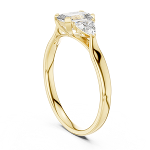 Trillion Wrapped Emerald Cut Lab Grown Solitaire Ring in 18KT Yellow Gold <b>for</b> Party Wedding Daily Use Luxury <b>Gifting</b> <b>for</b> Women - Product Image 2