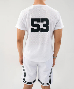 T-shirts et shorts d'été pour hommes, tenue décontractée de rue, t-shirt imprimé DTG, shorts tricotés en deux pièces, style streetwear, 2 pièces, vente chaude - Product Image 2