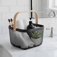 Conjunto de Cestos de Armazenamento de Ferro - Cestos Decorativos de Metal Luxuosos com Suporte e Base para Uso em Garagem, Design Multifuncional