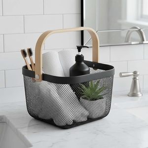 Cesta de hierro, cesta de almacenamiento de hierro, cesta decorativa de hierro, juego de cestas de hierro, soporte para cesta de hierro, soporte para cesta de hierro, bandeja para cesta de hierro - Product Image 1